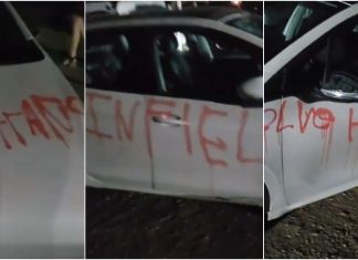Le rayaron todo el auto a un hombre en la noche de Halloween