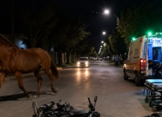 Albardón: un motociclista sufrió una caída por evitar chocar a un caballo