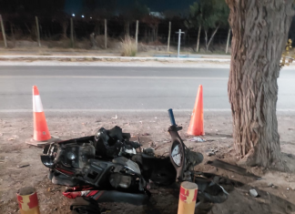 Un motociclista quedó en grave estado tras chocar contra un árbol
