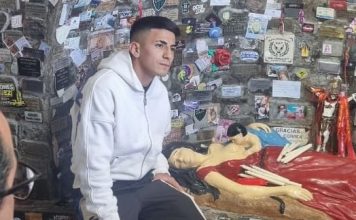Thiago Almada visitó a la Difunta Correa